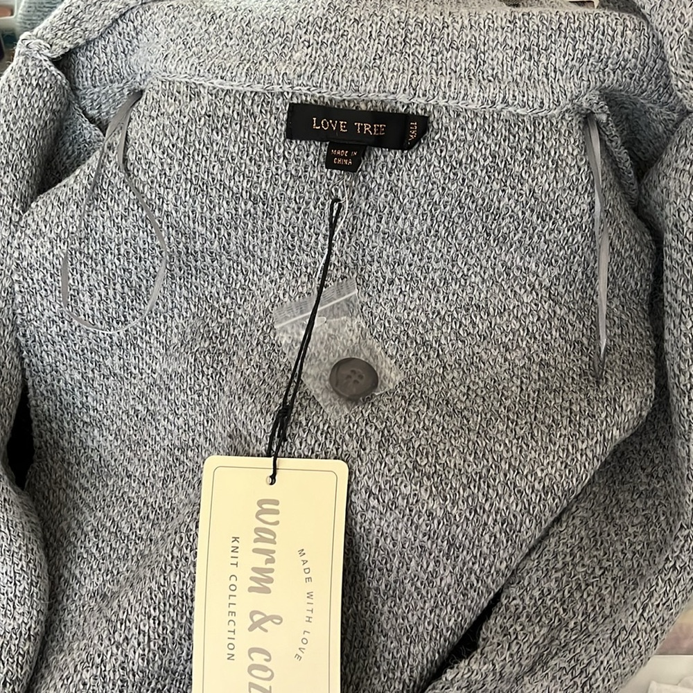 Long Sweater Vest Heather Gray Grey Open Front Pockets Cozy Soft Sleeveless - Picture 5 of 5
